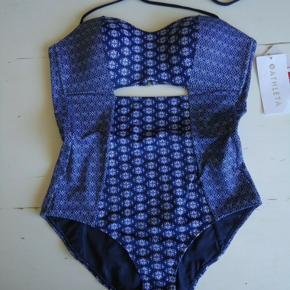 Athleta Other - NWT Athleta Tangier blue tile swimsuit Medium